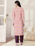 Pinkmint Kurta Set For Women Cotton Printed Straight Kurta With Pant (Pack Of 1) Multicolor9 S