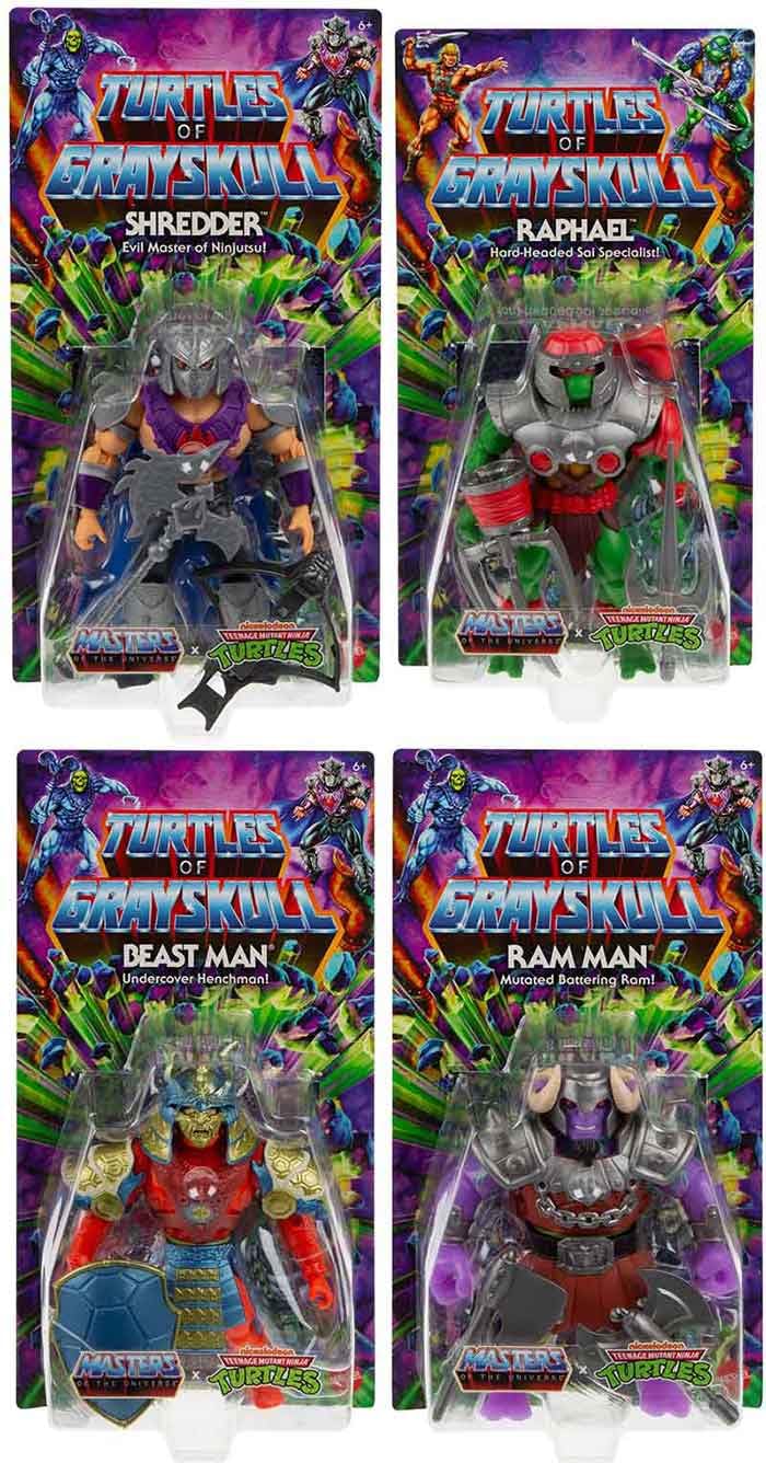Masters Of The Universe Origins Turtles Of Grayskull Wave 2 Set Of 4,Action Figures