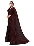 Satrani Women'S Woven & Lace Lycra Saree With Blouse(2324Sr211_Maroon)