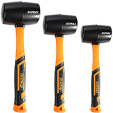 Rubber Mallet Set - 3 Sizes 12oz 24oz and 32oz, Fiberglass Handle, Rubber Mallet for Flooring, Tent Stakes, Woodworking, Camping
