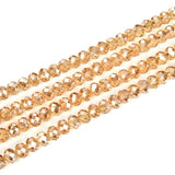 350pcs Czech Faceted Rondelle Crystal Glass Loose Beads 8mm Spacer Bulk Golden Shadow for DIY Craft Jewelry Making CCR828