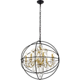 Living District Cordelia 8-Light Transitional Metal Pendant In Black And Gold