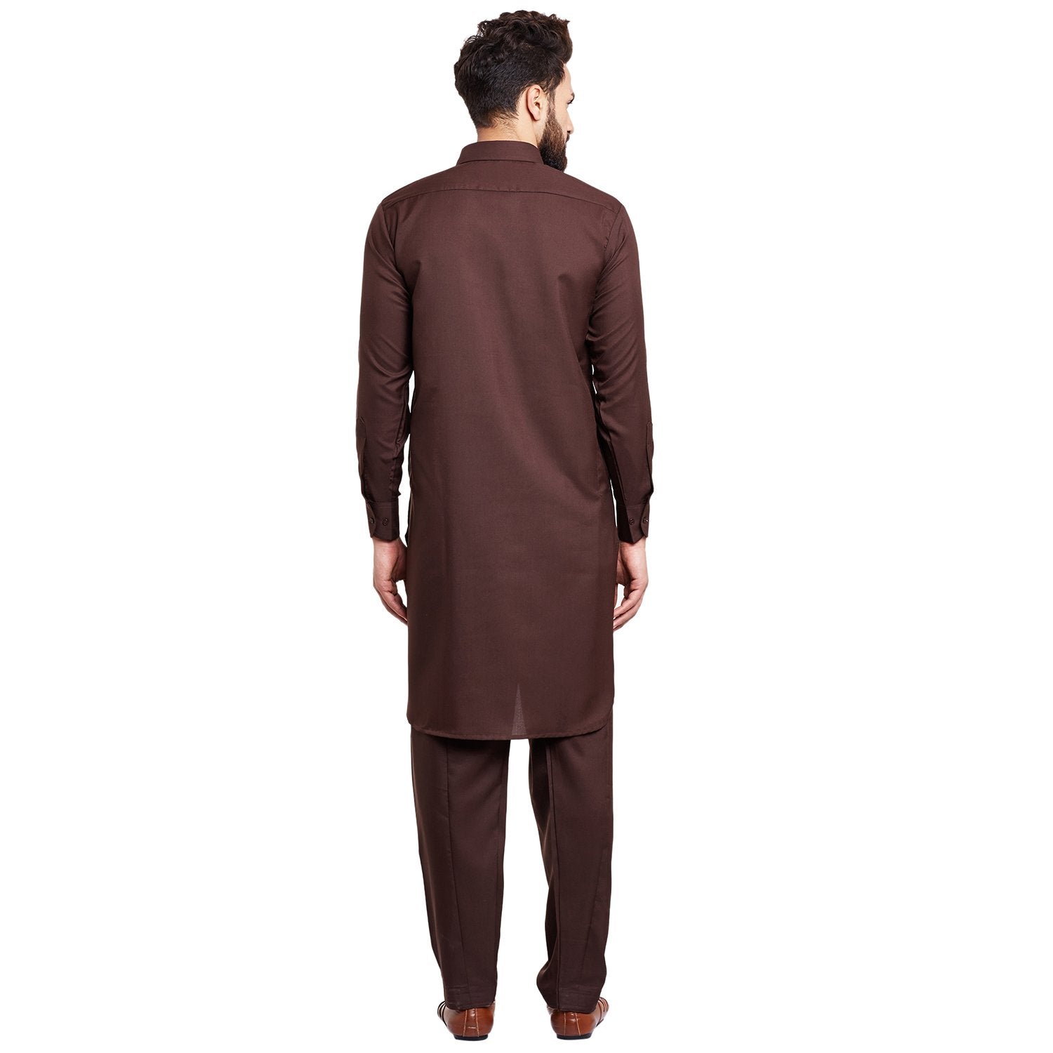 Sojanya (Since 1958 Men'S Chocolate Brown Cotton Blend Pathani Kurta Salwar Chocolate Brown L