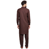 Sojanya (Since 1958 Men'S Chocolate Brown Cotton Blend Pathani Kurta Salwar Chocolate Brown L