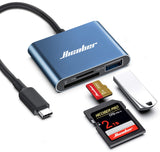 Hicober USB C to SD Card Reader, Micro SD Memory Card Reader, Type C to SD Card Reader Adapter 2TB Capacity for MacBook Camera A