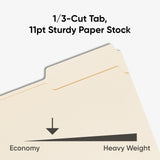 Smead File Folder, 1/3-Cut Tab, Assorted Positions, Letter Size, Manila, 100 per Box (10330)