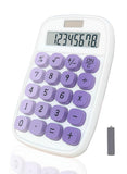 BTSEYAW Mechanical Calculator, Cute Calculator with Dual Power 8 Digit Tilt Screen and Big Button for Teachers Students Basic Of