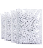 Praisebank 4000pcs White Barrel Plastic Pony Beads for Jewelry Making, Crafts, Hair Braids