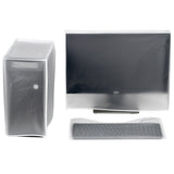 Computer Dust Cover, SZBRO Monitor +Keyboard+CPU Tower Desktop 3 Pieces Set PC dust proof Computer covers Case (25-27 Monitor Set)