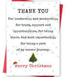 Funny Boss Christmas Card from Employees Staff, Happy Christmas Thank You Card Gifts for Boss Leader Manager, Unique Xmas Cards 