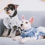 Touchdog I Love Poochi Classical Fashion Plaid Dog Dress, Large, Blue