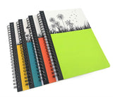 Alimitopia Spiral Notebook Joural,Wirebound Ruled Sketch Book Notepad Diary Memo Planner,A5 Size & 80 Sheets(4Pcs,Plants Pattern