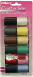 Allary Craft & Sew 12 Spools All Purpose Thread, Med. Colors, Model #40400