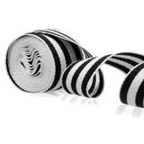 Black and White Ribbon, 1 Wide 5.5 Yard Striped Ribbon Polyester Fabric for Gift Wrapping Medal Award Handmade Crafts Party Holi