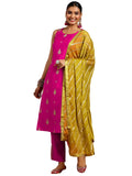 Libas Women'S Silk Blend Kurta Sets (35692R_Pink_L)