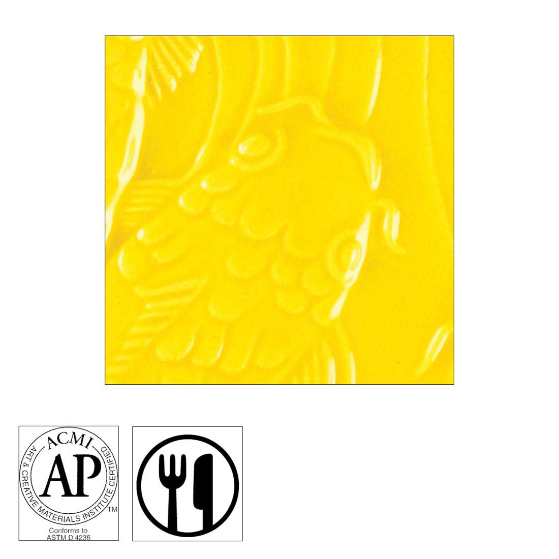 Amaco Lg-63 Lead Free Liquid Gloss Glaze, Brilliant Yellow, Pint
