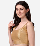 Pujia Mills Women'S Deep Neck Silk Sleeveless Readymade Blouse (Sando Chiku 32)