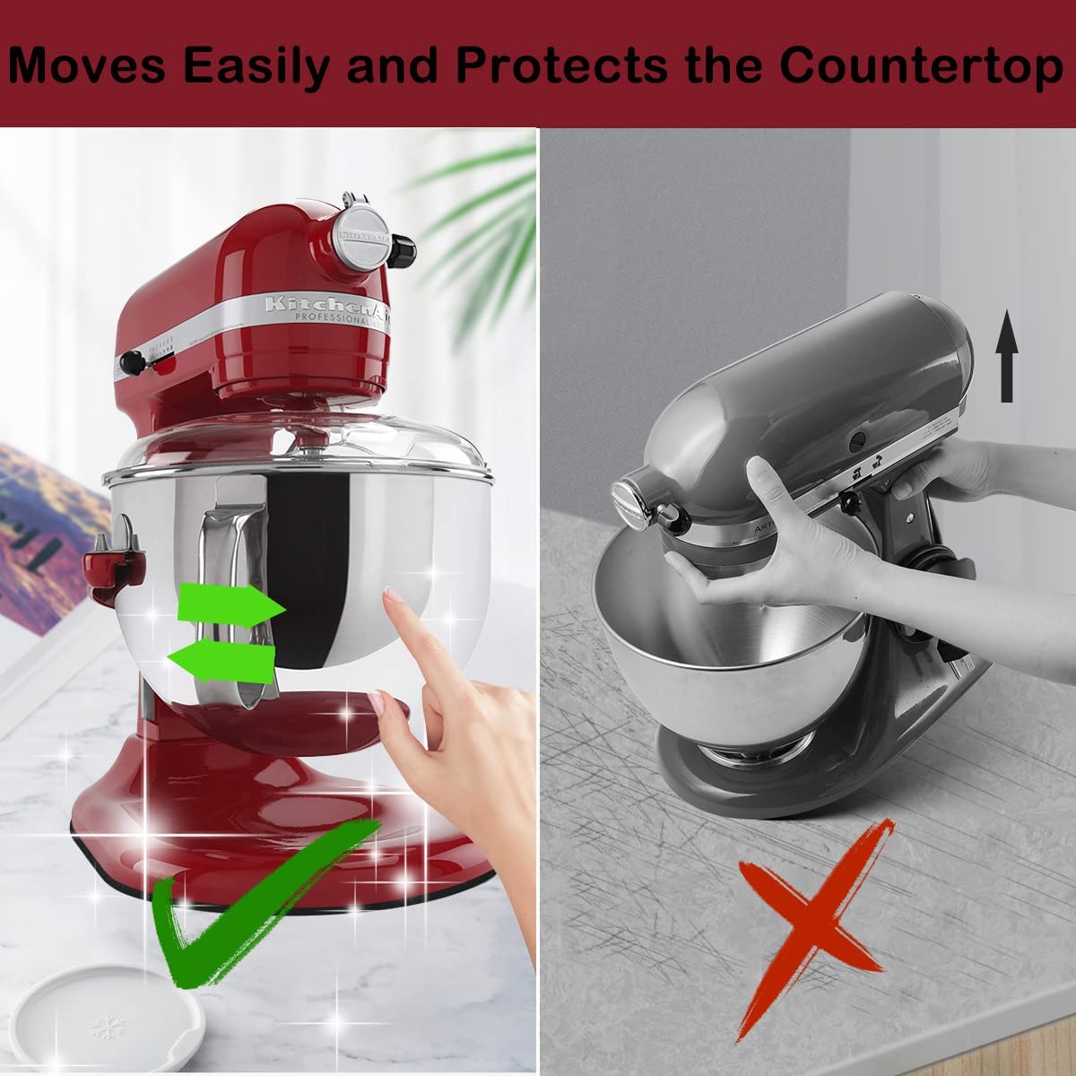 Mixer Mover Sliding Mats for Kitchen aid Stand Mixer With 2 Mixer Accessories Slider Mat Pad Kitchen Appliance Slide Mats Pads C