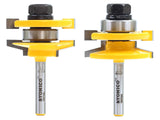 YONICO Cabinet Door Rail and Stile Router Bits Set 2 Bit Bevel 1/4Inch Shank 12247q