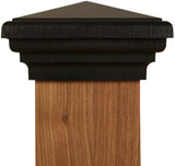 4x4 Black Pyramid Post Cap fits Pressure Treated Post (3.5x3.5) Most Common Size New England Style Square Top for Outdoor Fences