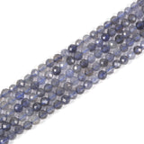 3mm Iolite Faceted Gemstone Round Loose Beads Strand 15.5-16 DIY Jewelry Making