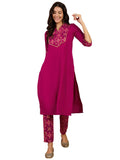 ZIYAA Women's Black Crepe Kurta and Pant Set (ZIKUCR3150ANDPA-RL5