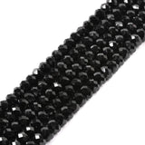 6mm Natural Black Spinel Faceted Rondelle Loose Beads 16 Inch