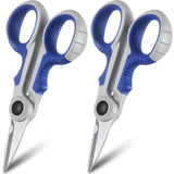 Honoson 2 Pcs Fishing Scissors Braided Line Cutters Fishing Heavy Duty 3cr13 Non Slip Serrated Edge Scissors Saltwater Freshwate