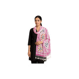 WomenS Stole/Scarf For Female White Soft Viscose Cotton Blend With Ethnic Stripes Pattern | TriColor Printed Scarf For Girls 