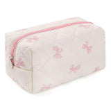 Floral Makeup Bag,Floral Quilted Make Up Bag,Large Cosmetic Bag,Fashionable Travel Makeup Pouch, Cute Portable Storage Bag,Puffy