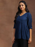 Libas Women'S Floral A-Line Kurti (291400R Blue Blue Xs
