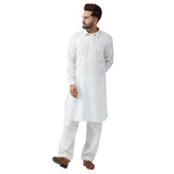 Sojanya (Since 1958 Men'S White Cotton Kurta Pathani Set Size M