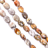 2 Strands Natural Stones, Egg Shape Crazy Agate Stone Loose Beads 10X15mm 15 inches for Jewelry Making