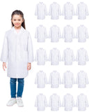 Newcotte 20 Pcs Unisex Kids Lab Coat Soft Children Science Doctor White Toddler Costume for Boys Girls Cosplay School (X-Large)