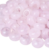 Sportmusies 10pcs Rose Quartz Round Rondelle Large Hole Loose Beads for Jewelry Making Bracelet Macrame Crafts, 14x8 mm