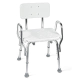 DMI Shower Chair Bath Seat for Tub or Shower Bench for Inside Shower, FSA and HSA Eligible, Aluminum with Plastic Seat, No Tools