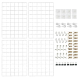 CIKLCIX Metal Grid Wall Panel White, Wire Grid Photo Display Organizer, 17.3 11.8 Wire Board Grid Wall, Grid Picture Frame, 4-P