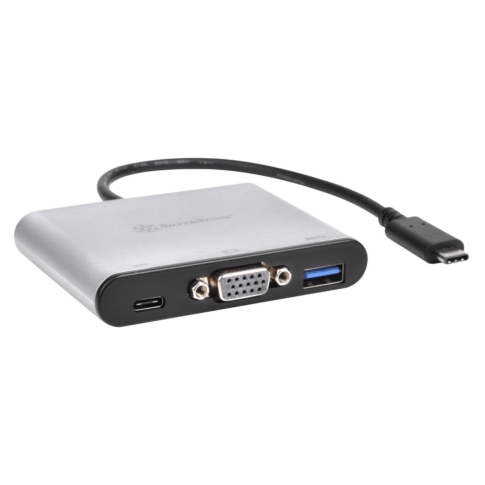 Silverstone Technology Usb 3.1 Type-C To Usb Type-A, Type-C X 1(Charging Port) And Vga Connector Adapter (Ep06C)