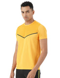 Pumpd Athleisure Mens Stylish T-Shirt For Gym -Drytech Anti-Odor Lightweight Soft Seams Uv Protect,Orange Energy,Orange Energy,S