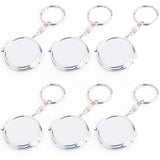 6 Pcs Round Mirror Keychain Compact Double Sided Folding Key Chain Pendant Small Hand Held Mirror with Keyring for Women Girls