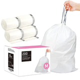 Code M 200 Count 12 Gallon 45 Liter Trash Bags with Reinforced Drawstring | Reliable1st Compatible with simpleman Code M | 1.2 M
