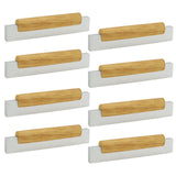 Mcredy Kitchen Cabinet Handles 8 Pcs 3.78 Hole Centers Silver Wooden Cabinet Pulls for Cupboard Handles Closet T Bar Drawer Pull