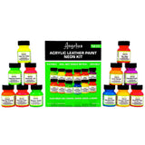 Angelus Neon Acrylic Leather Paint Set