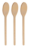 12 Inch Long Wooden Spoon Set by BICB | Natural Beechwood Mixing Spoons for Baking, Cooking & Stirring | Set of 3 Long Wooden Sp