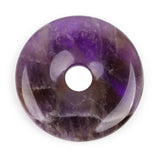 GEM-Inside 30mm Dream Lace Amethyst Stone Circle Donuts Beads for Pendant Jewelry Making Power Energy Chakra Massage GuaSha Scra