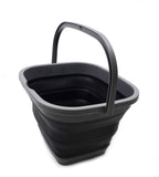 SAMMART 11L (2.9 gallon) Collapsible Rectangular Handy Bucket (1, Grey/Black)
