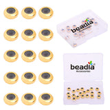 BEADIA 18K Gold Plated Stopper Beads 7x3mm 20pcs Rondelle Insert Silicon Length Adjust Spacer Beads for Jewelry Making Findings