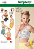 Simplicity 1426 Womens Vintage Fashion 1950s Bra Sewing Pattern, Sizes 1422