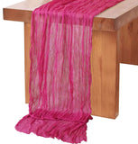MODFUNS Gauze Cheesecloth Table Runner Hot Pink Table Runners 10FT Cotton Linen Table Runner Fuchsia Rustic Runners for Dining T