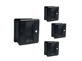 QCAA Solid Brass Sliding Door Pull Passage Door Pocket, Matte Black, 4 Pack